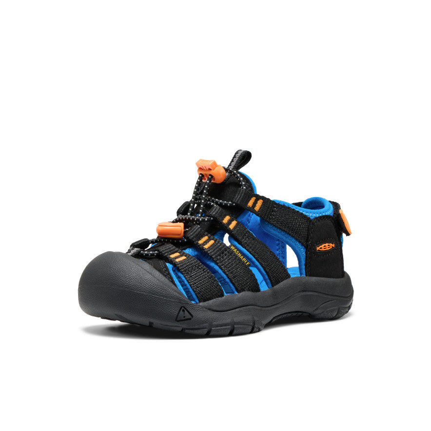 Little Kids' Newport Boundless Sandal | Black/Precious Blue - Image 3